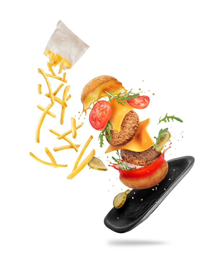 Ingredients,Of,A,Traditional,Burger,And,French,Fries,In,The